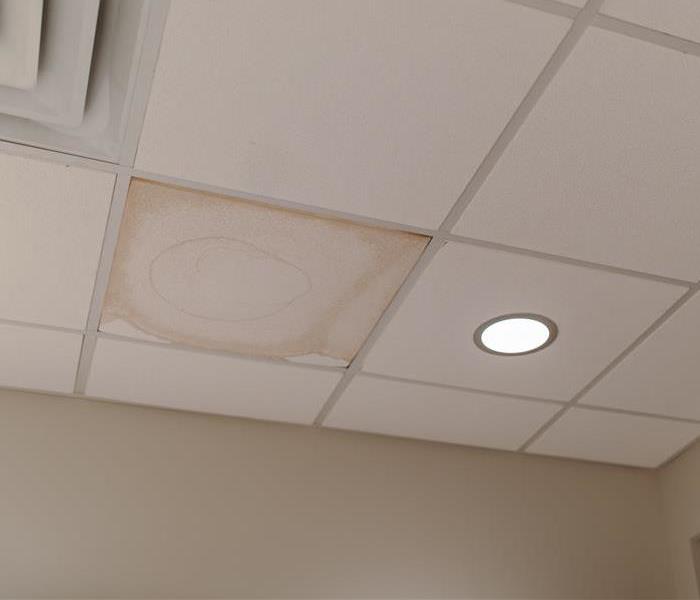 Water damage on ceiling tile